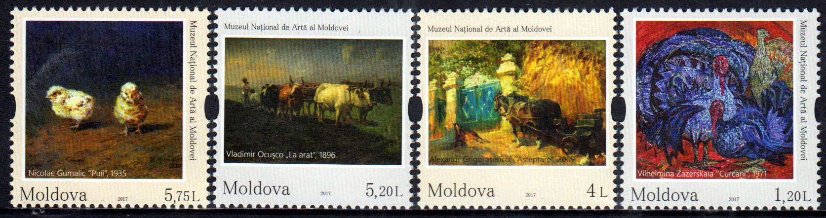 Tiere auf Gemälden, Pferd, Küken, Pfau