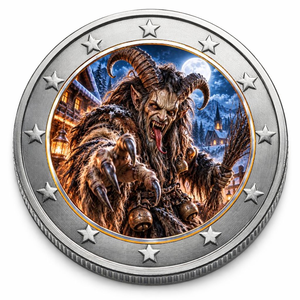 2 Euro Münze coloriert "Dark Legends II -  Krampus - Percht" 2026