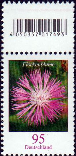 Dauer: Flockenblume 2019, ohne rückseitiger Nummer, aber mit anhängender Codemarke