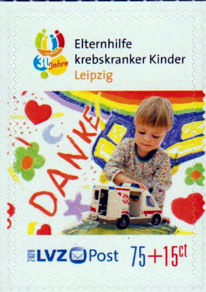 Elternhilfe für krebskranke Kinder 2020, Zuschlagsmarke (15 Cent werden gestiftet)
