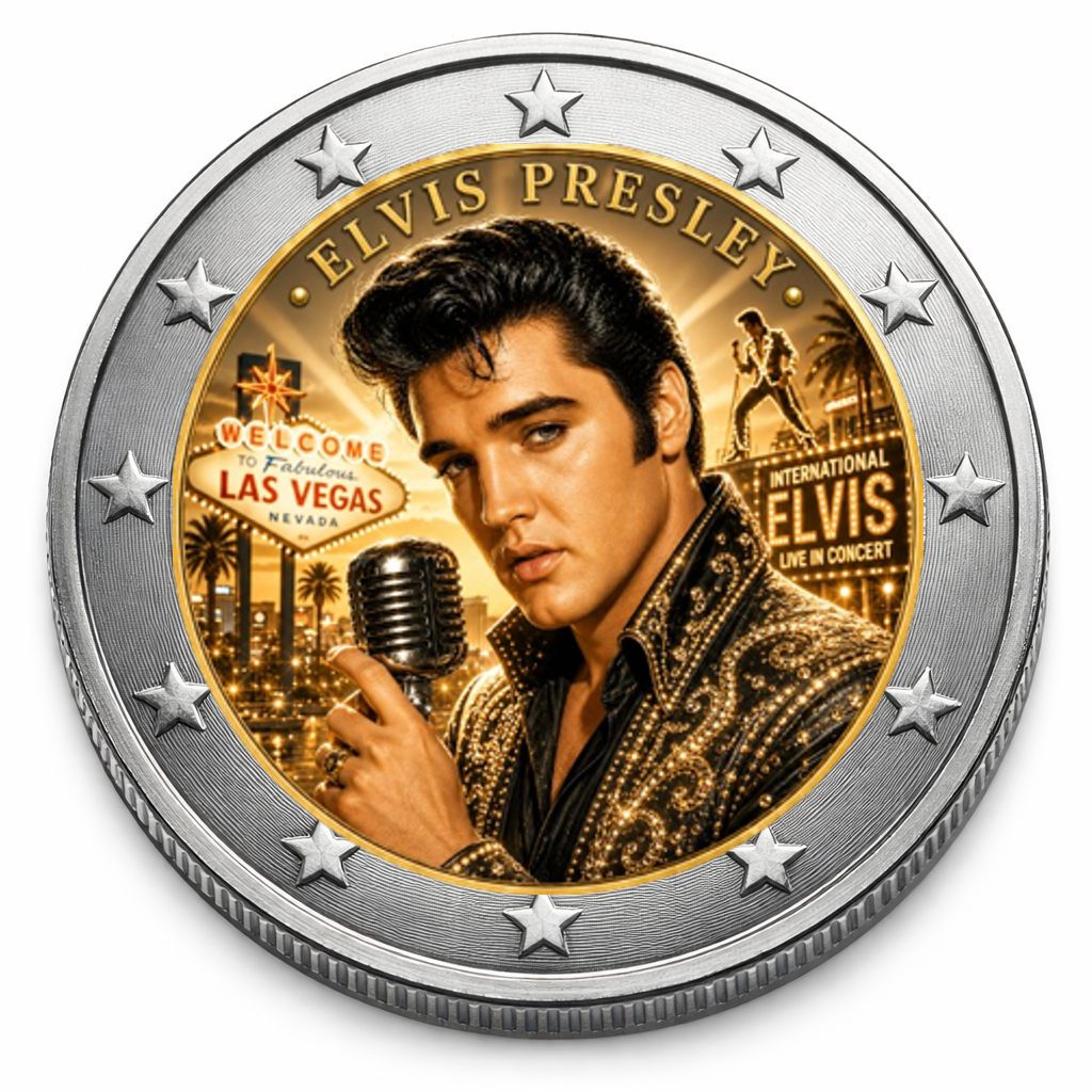 2 Euro Münze coloriert "Elvis Presley" 2026