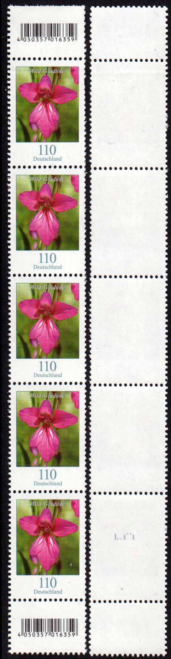 Wild-Gladiole 2019 5er Streifen Rollenende EAN Code 016359