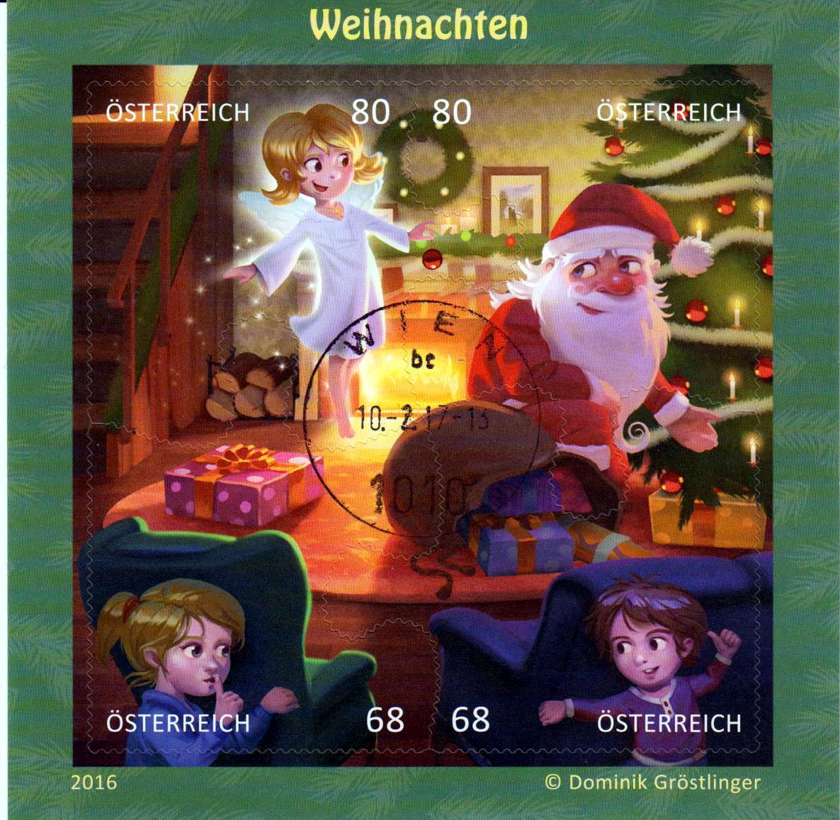 Block: Weihnachtscomic Puzzle, gestempelt