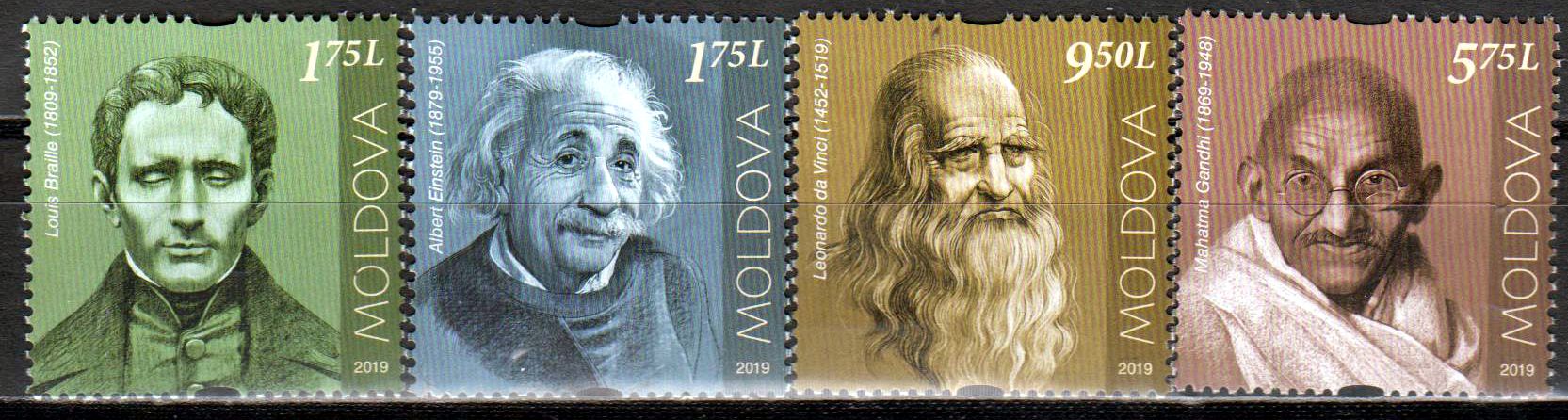 Persönlichkeiten der Weltgeschichte 2019, Braile, Einstein, Gandhi, Da Vinci