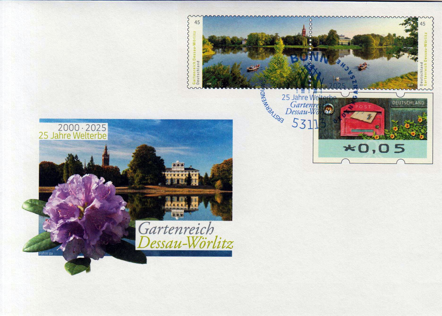 Gartenreich Dessau - Wörlitz 2025 mit Erstverwendungsstempel