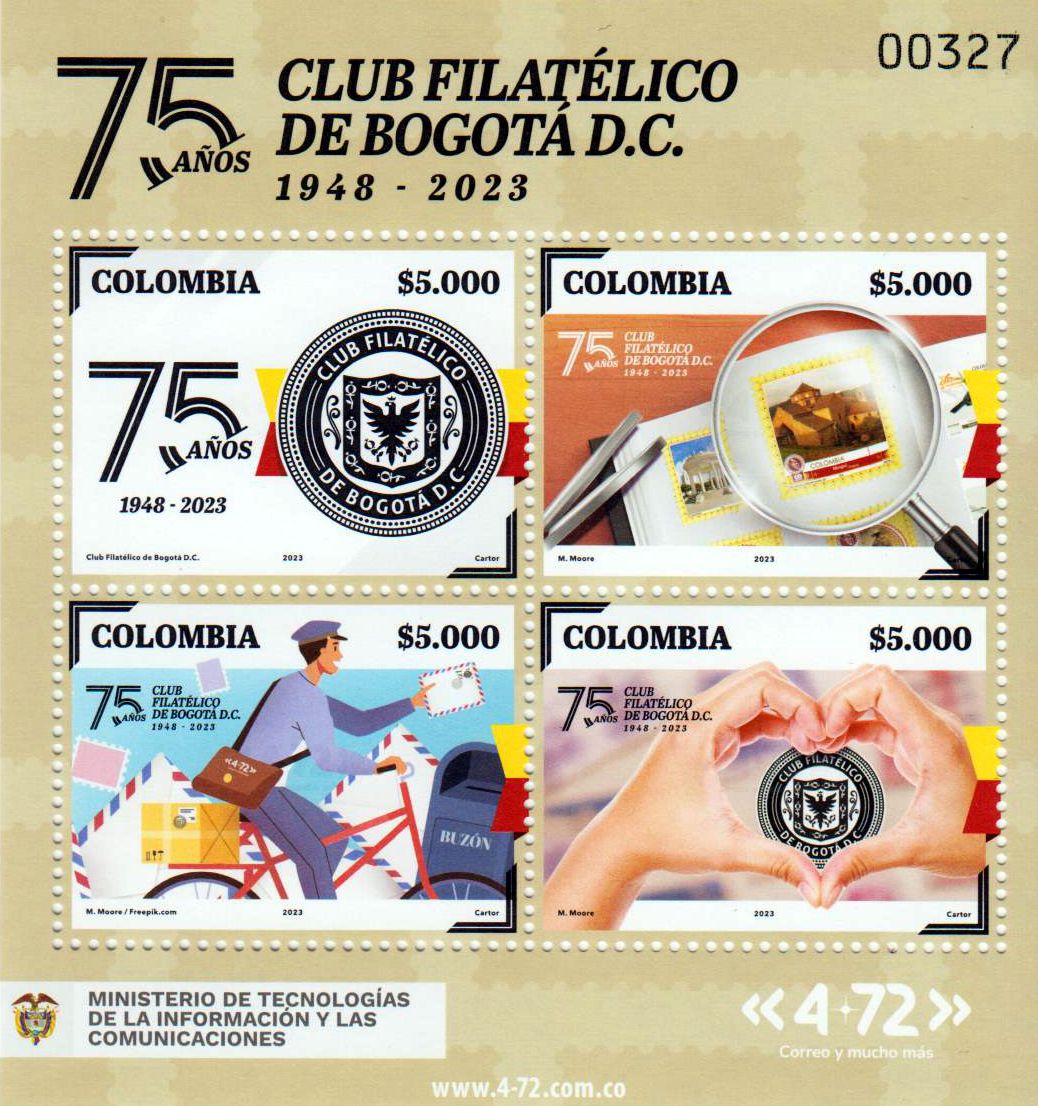 Block: 75 Jahre Philatelisten Club Bogota