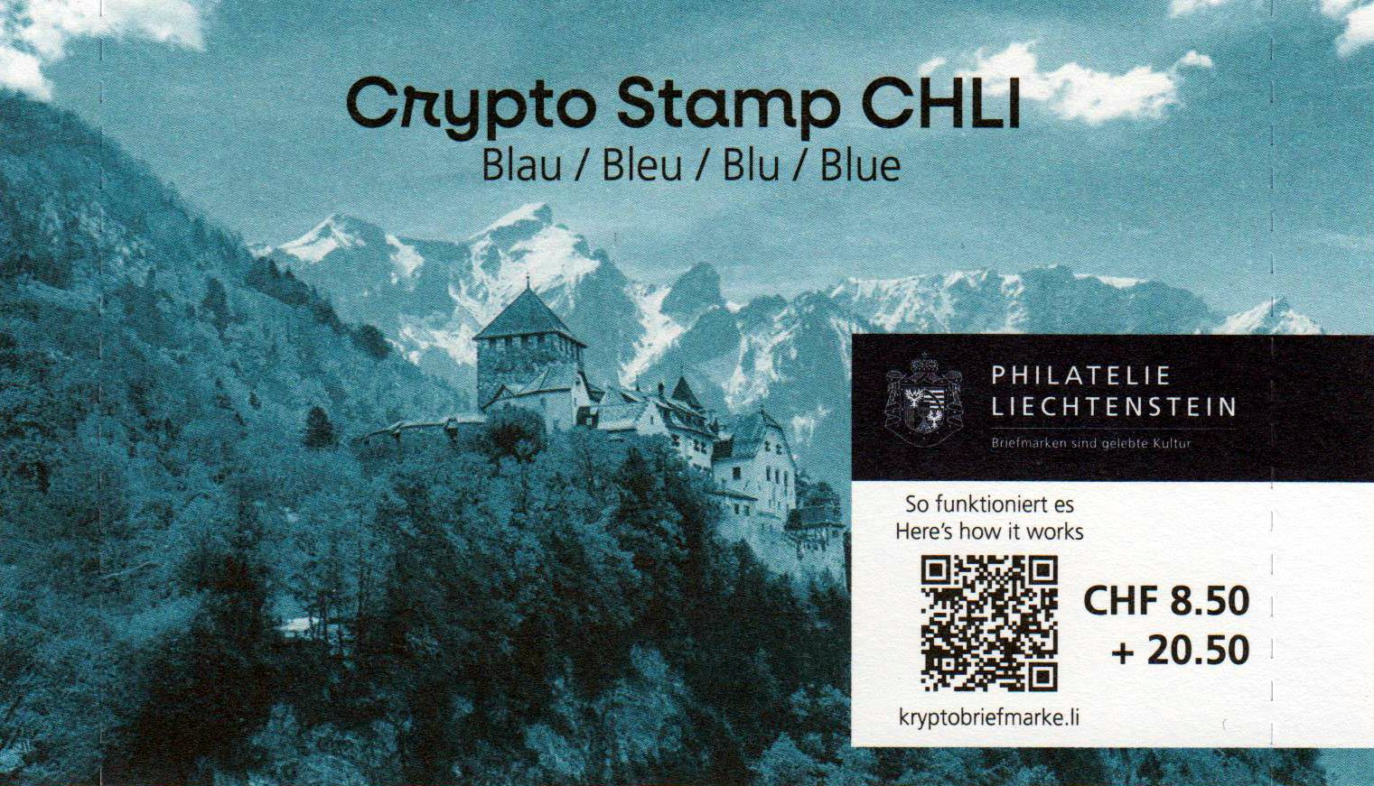 Block: Crytpo Stamp CHLI 2025, Farbe BLAU