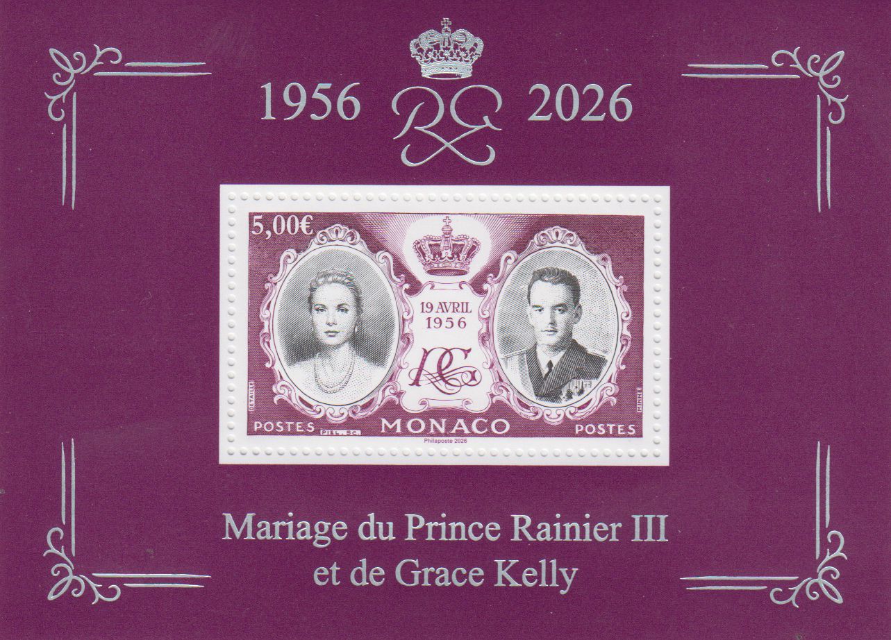 Block. 70. Jahrestag Hochzeit von Prinz Rainier und Grace Kelly 2026
