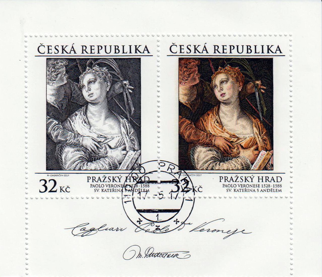 Hl. Katharina, Gemälde, gestempelt