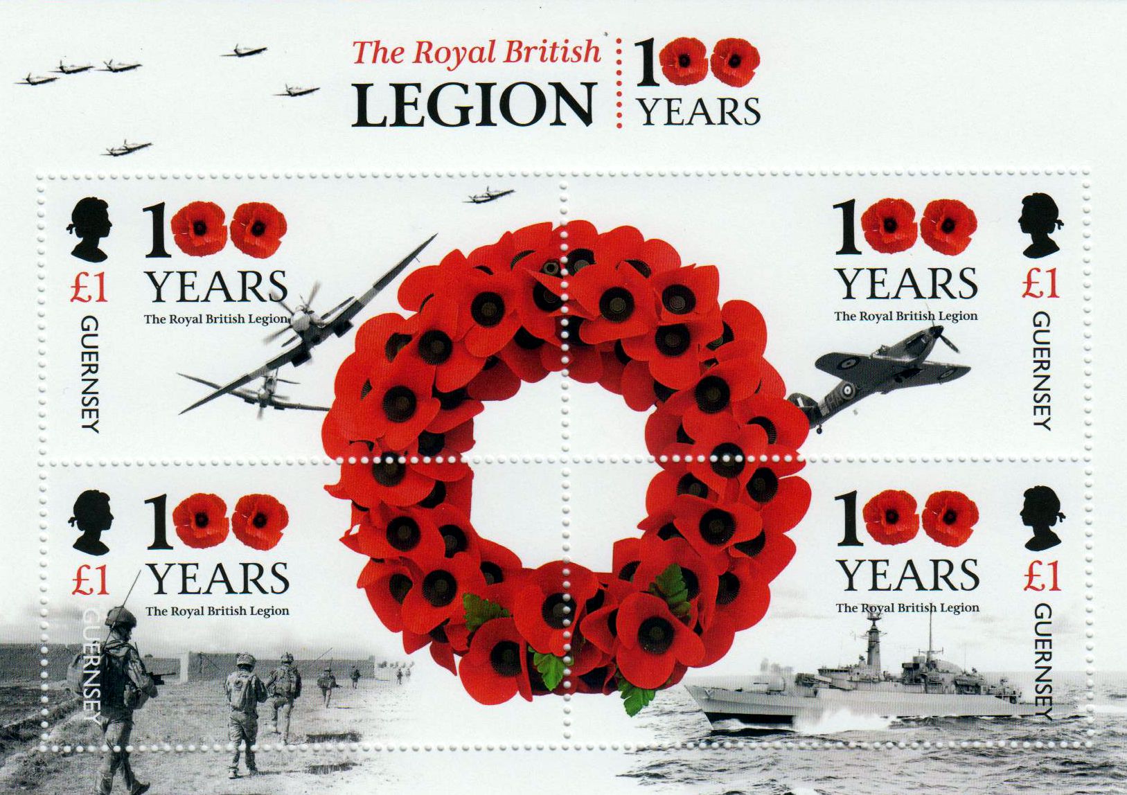 Block: 100 Jahre Britisische Legion, Schiff, Flugzeuge