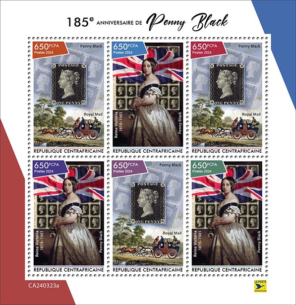 185 Jahre Penny Black 2024, Marke auf Marke