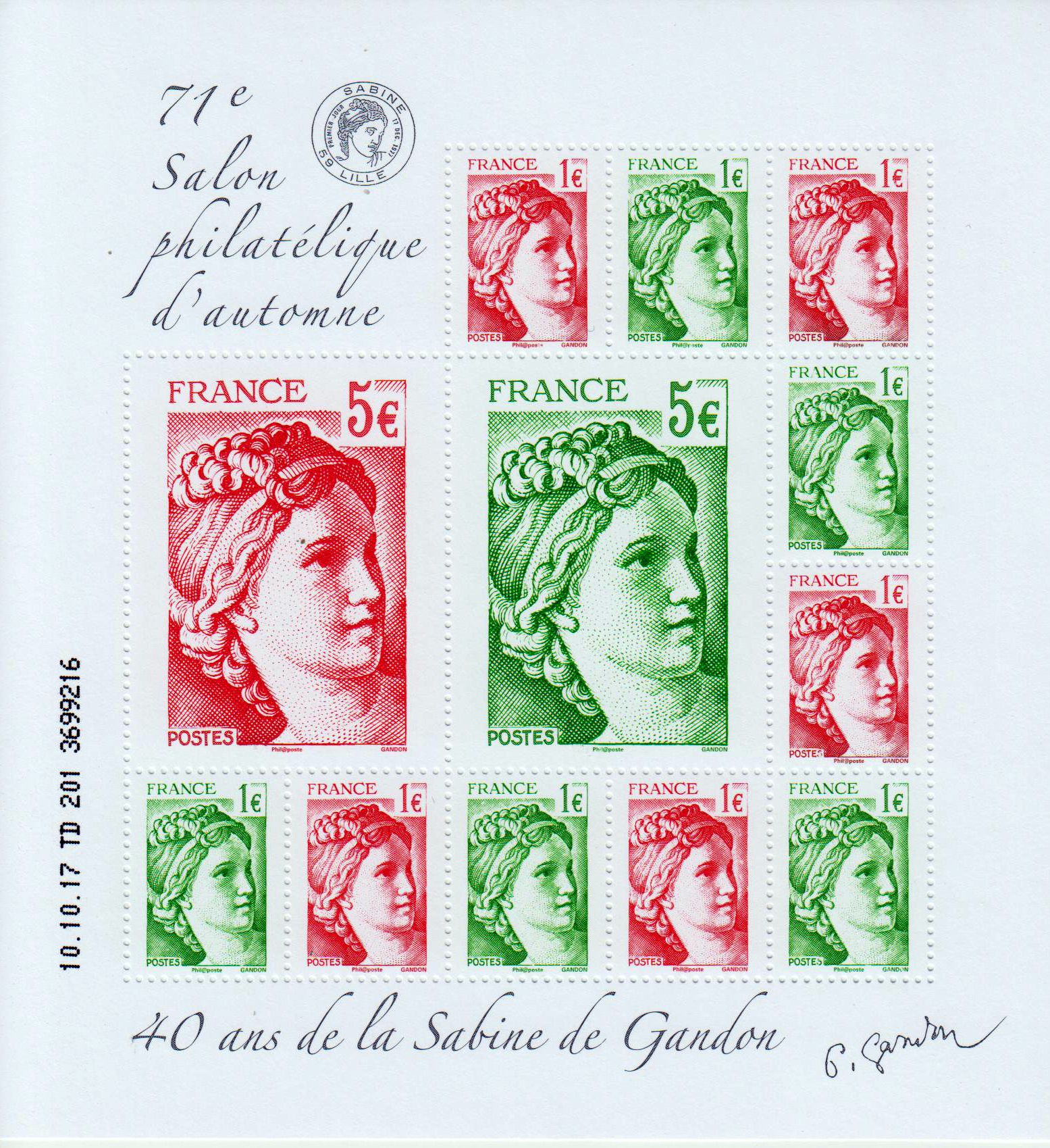 Block: Sabine de Gandon, rot und grün