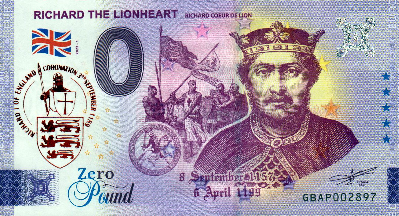 Richard the Lionheart 2022-1, mit Rotem Audruck, sehr SELTEN!!!