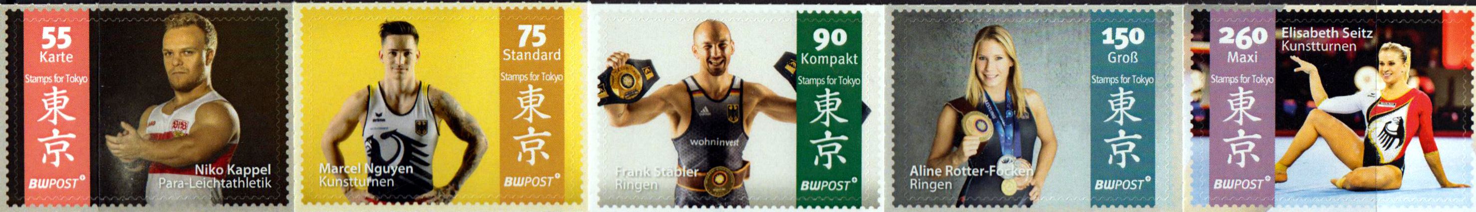 Stamps for Tokyo 2021, Sportler