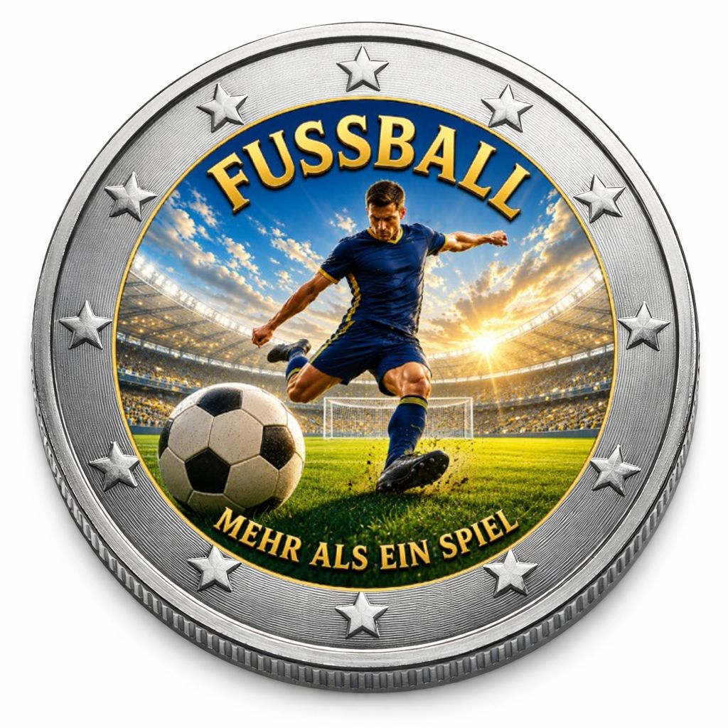 2 Euro Münze coloriert "Fussball - Mehr als ein Spiel" 2026