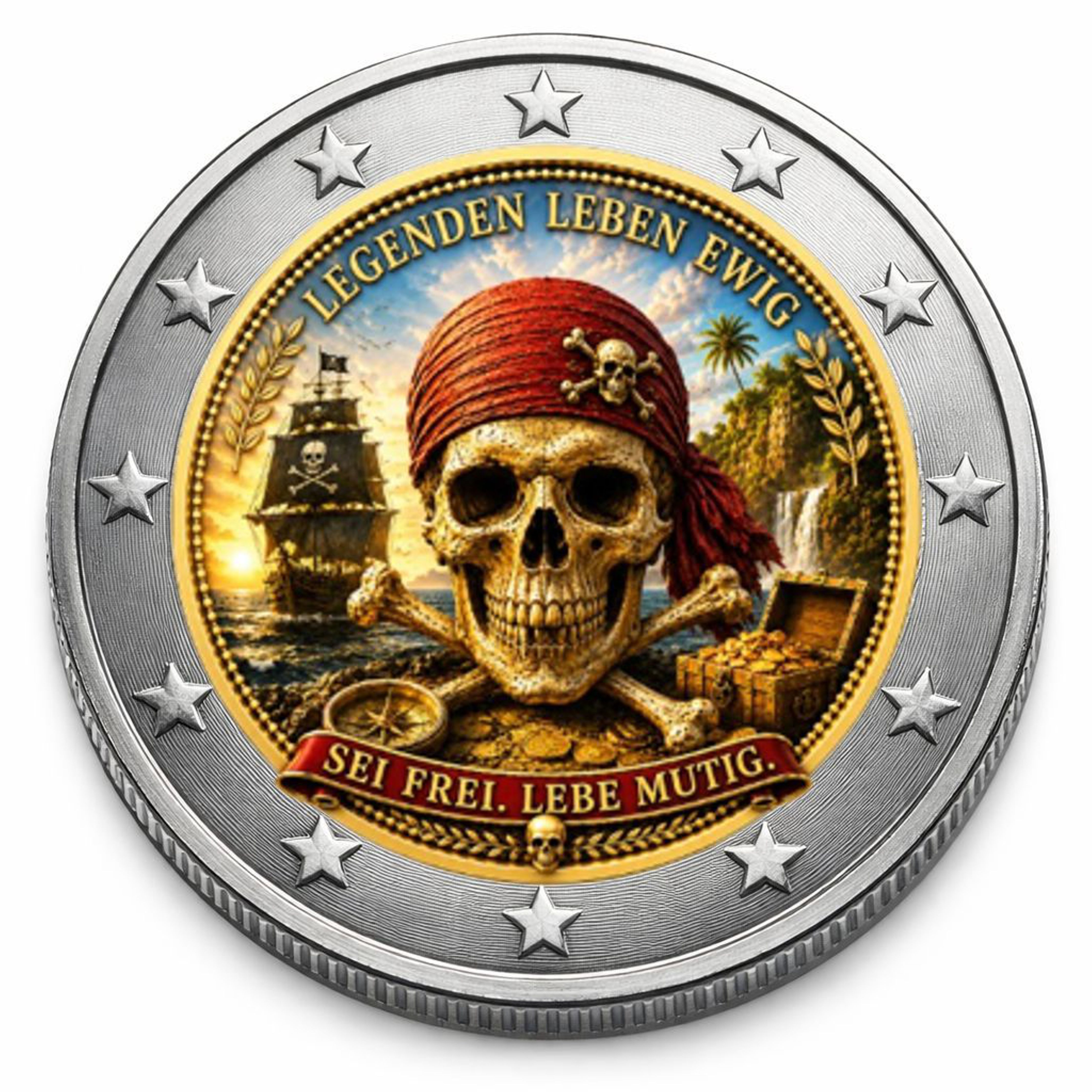 2 Euro Münze coloriert "Piraten" 2026