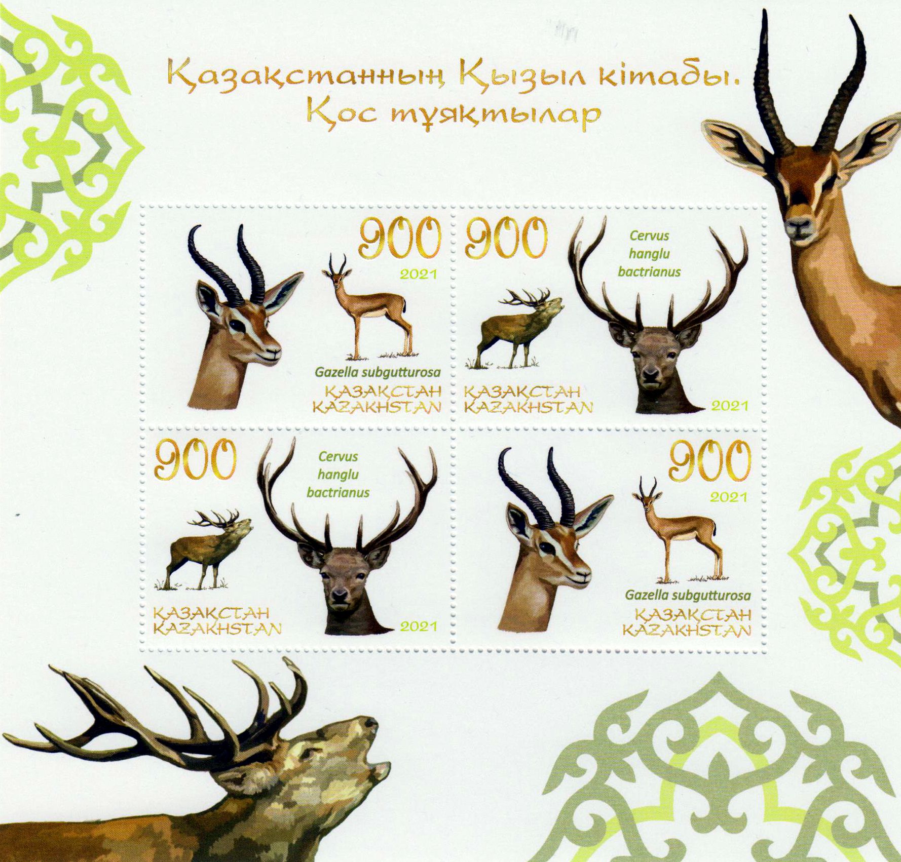 Block: Fauna Rotes Buch 2021, Hirsch auf Rand