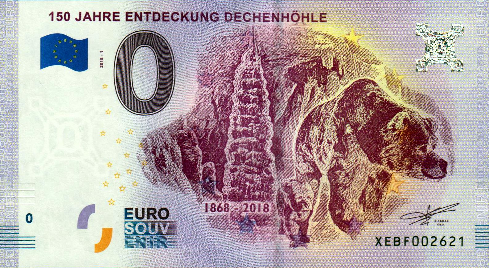 150 Jahre Entdeckung Dechenhöhle, Bär 2018-1