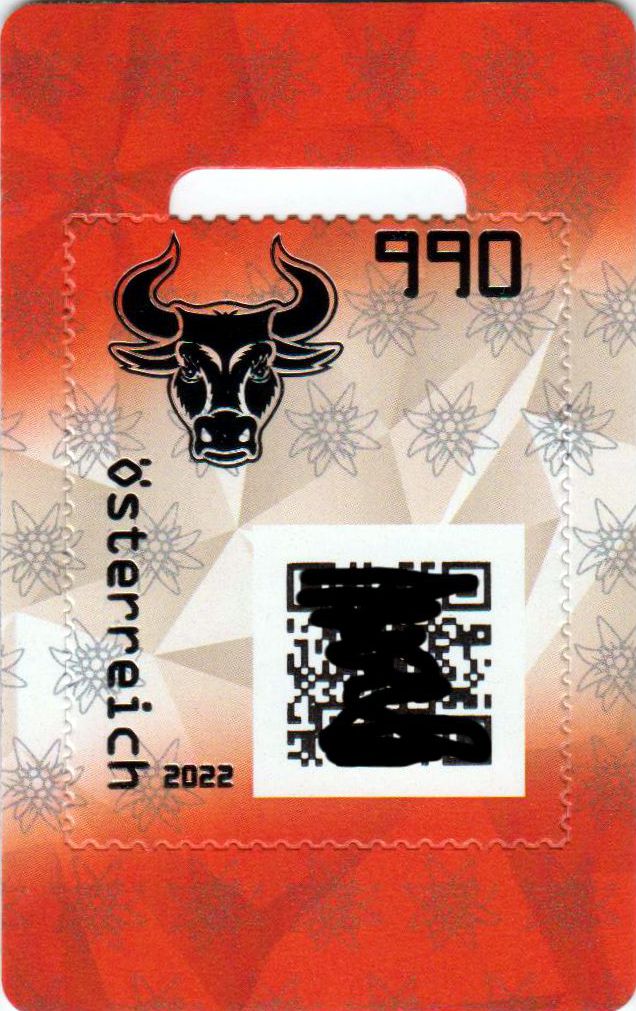 Block: Crypto Stamp, Der Bulle 2022, SCHWARZ