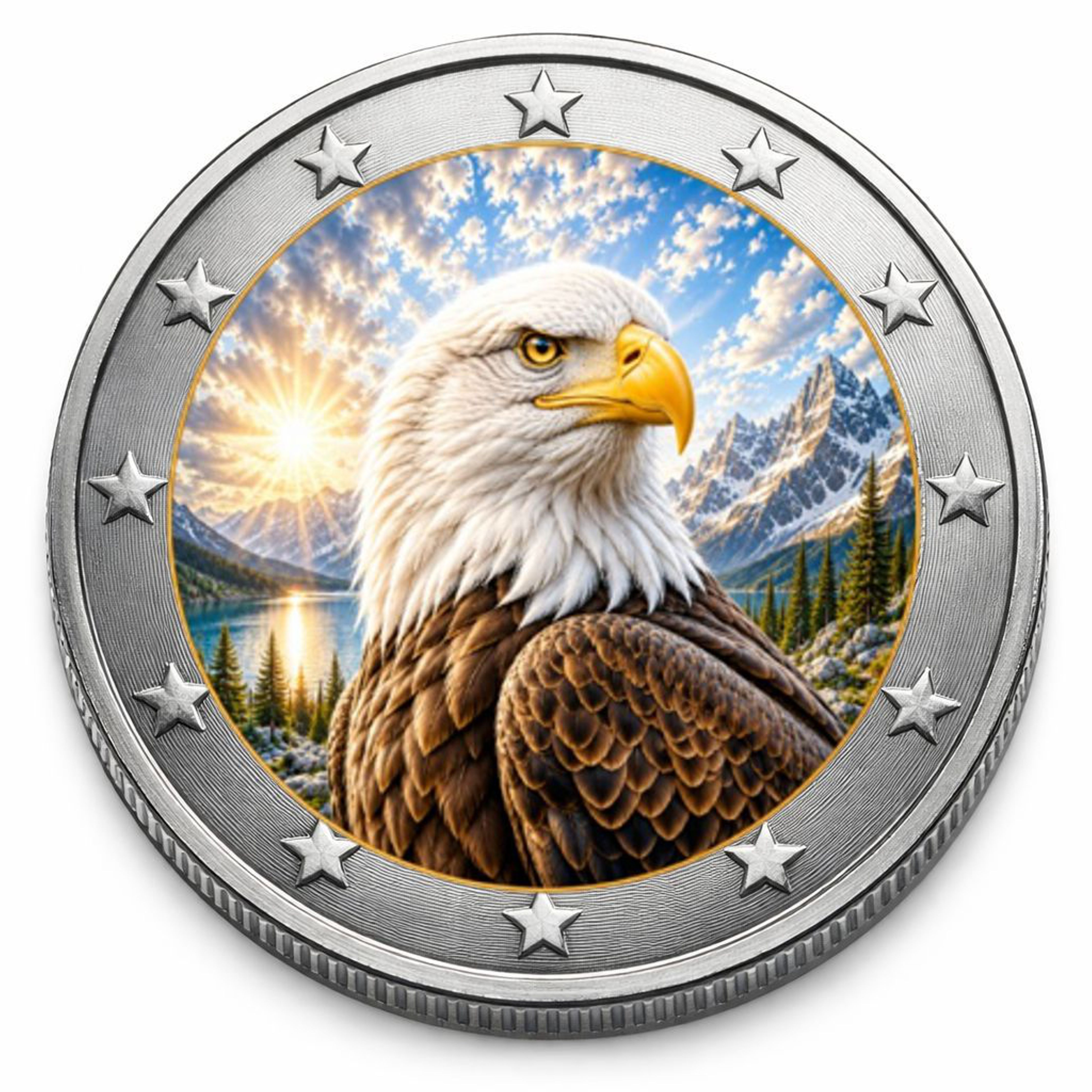 2 Euro Münze coloriert "Weißkopfseeadler" 2026