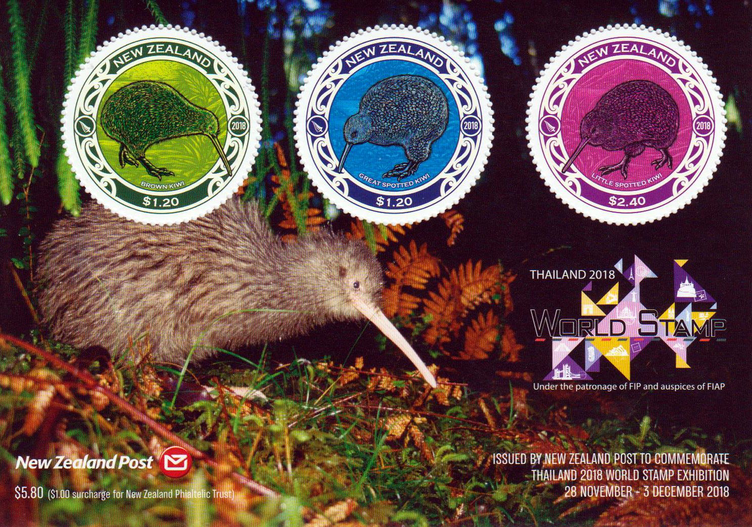 Block: Briefmarkenausstellung Bangkok, Kiwi