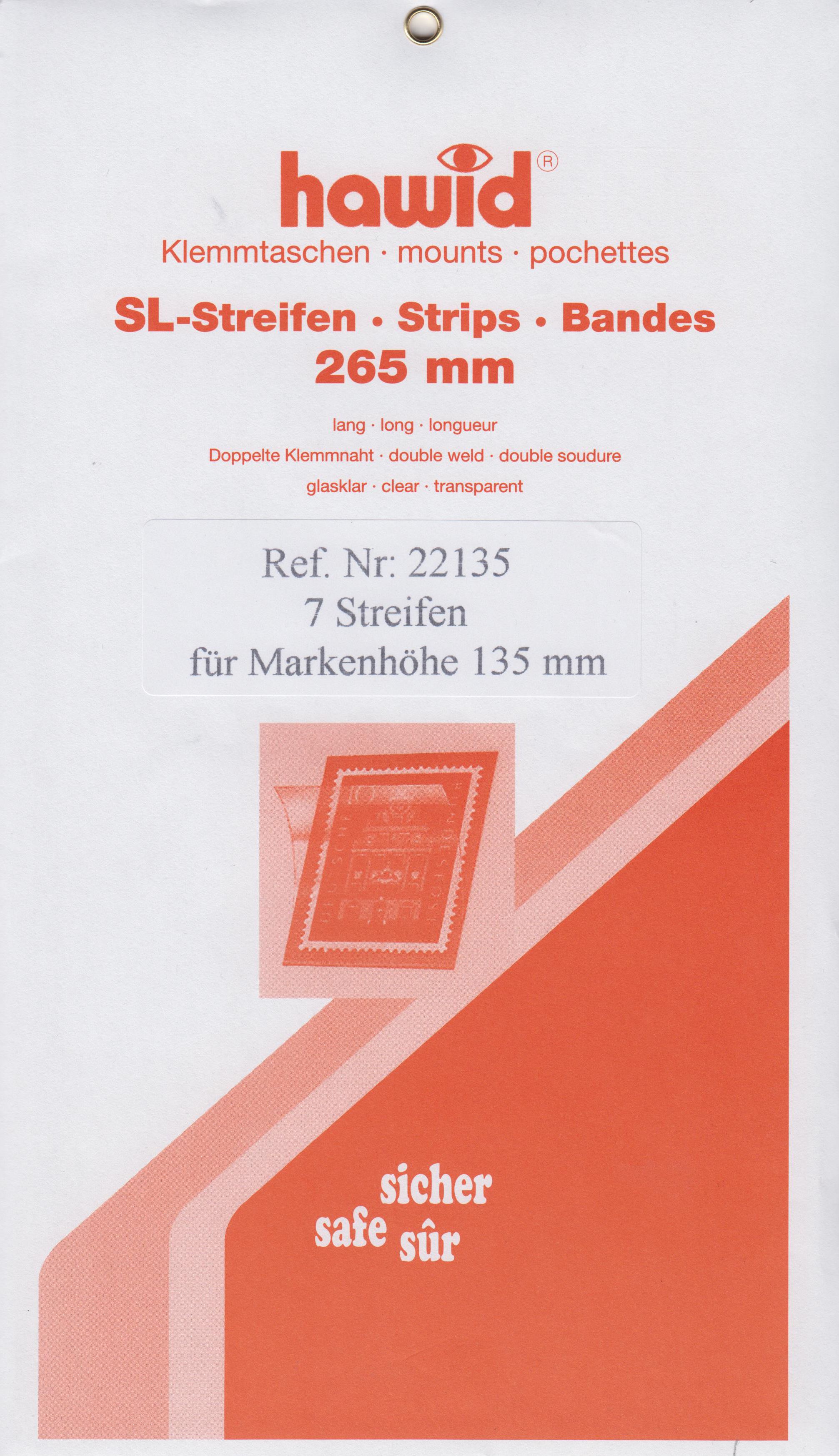 Hawid SL-Streifen Nr. 22135, 7 Streifen für Markenhöhe 135mm, glasklar