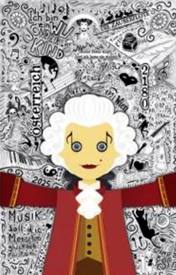 Block: Crypto Stamp Hackatao, Mozart der Maestro 2025, Rokoko-Gold