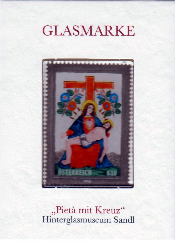 Block: Glasmarke Pieta mit Kreuz