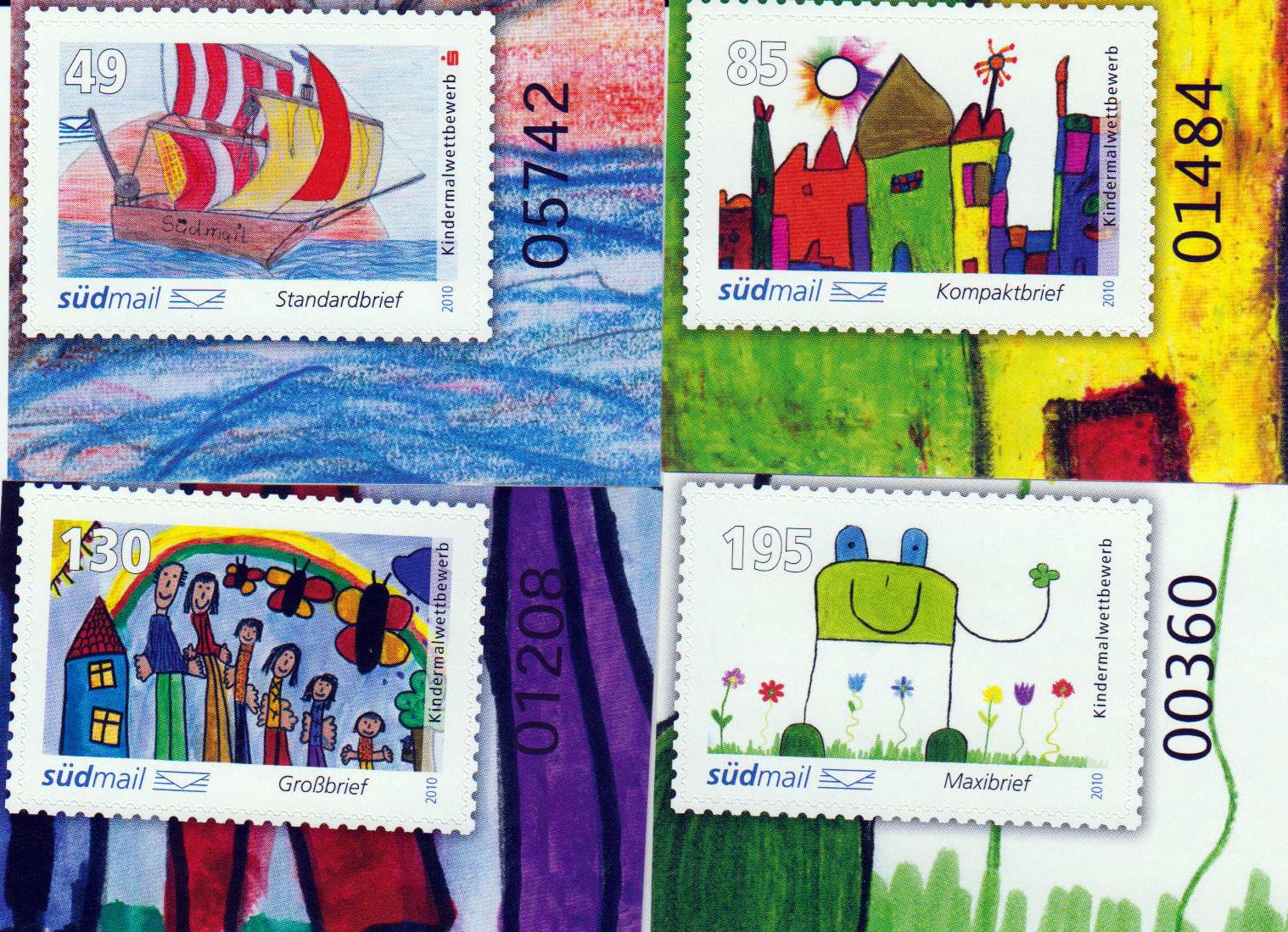 Kindermalwettbewerb 2010 sk, Eckrandsatz mit schwarzer Bogennummer
