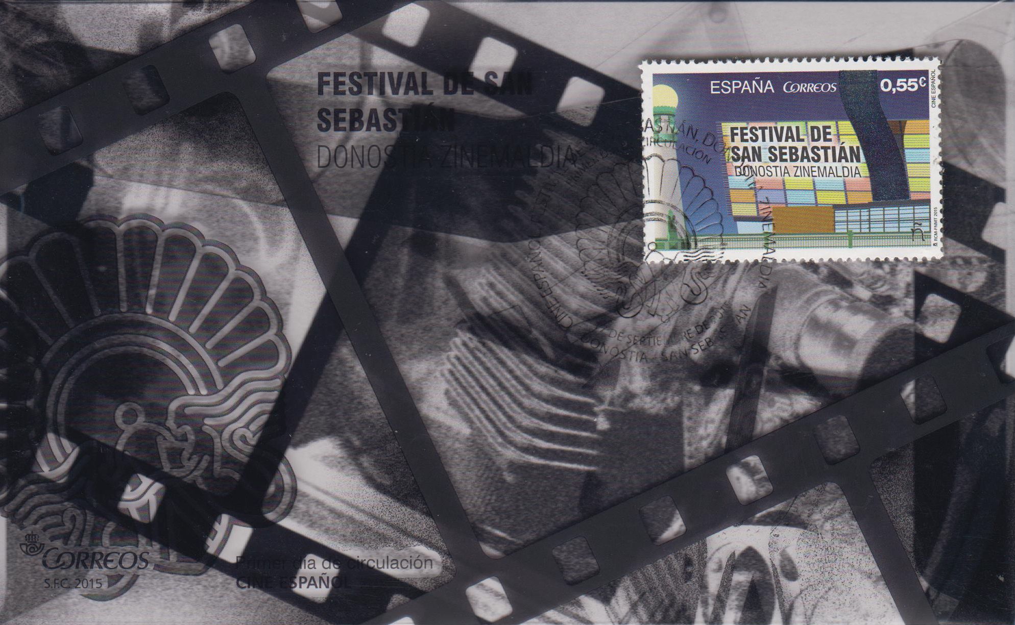 Festival in San Sebastian 2015, Kino, transparent illustr. Kuvert aus Plastik