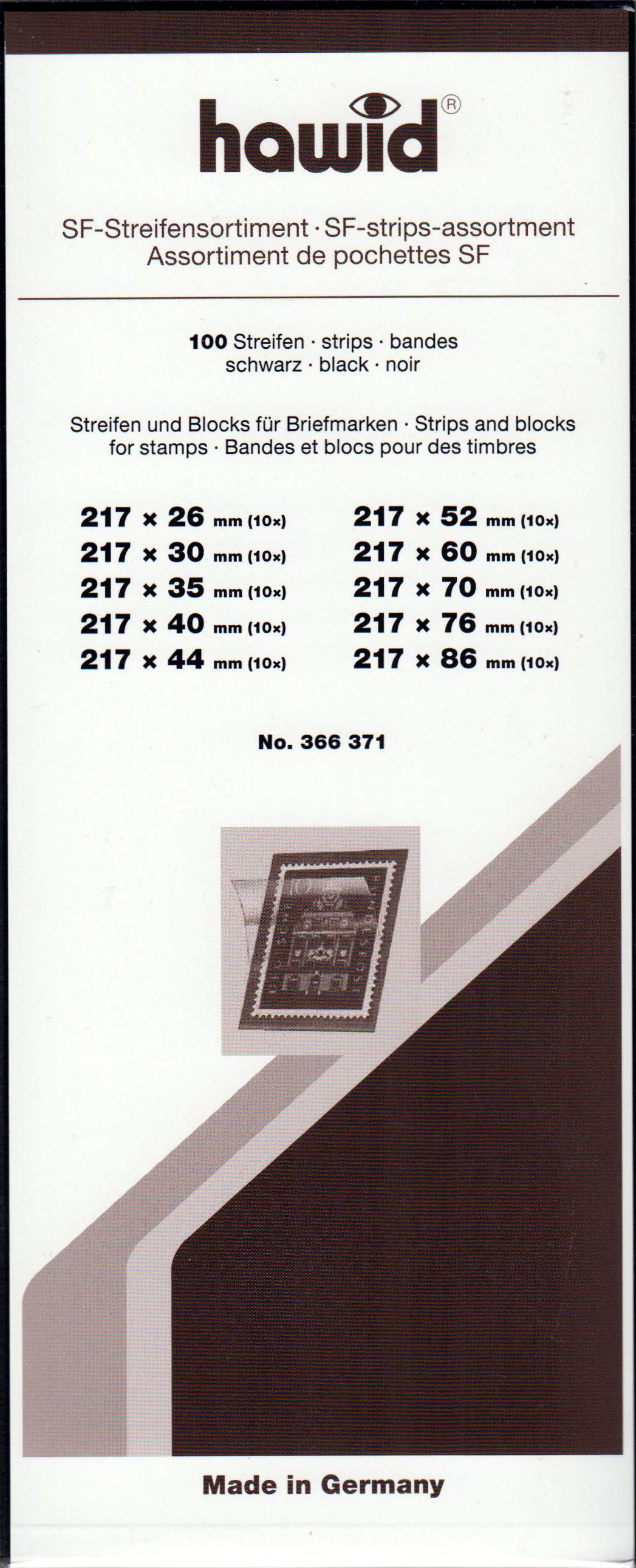 SF-Streifensortiment, 100 Streifen schwarz, Art-Nr. 366371