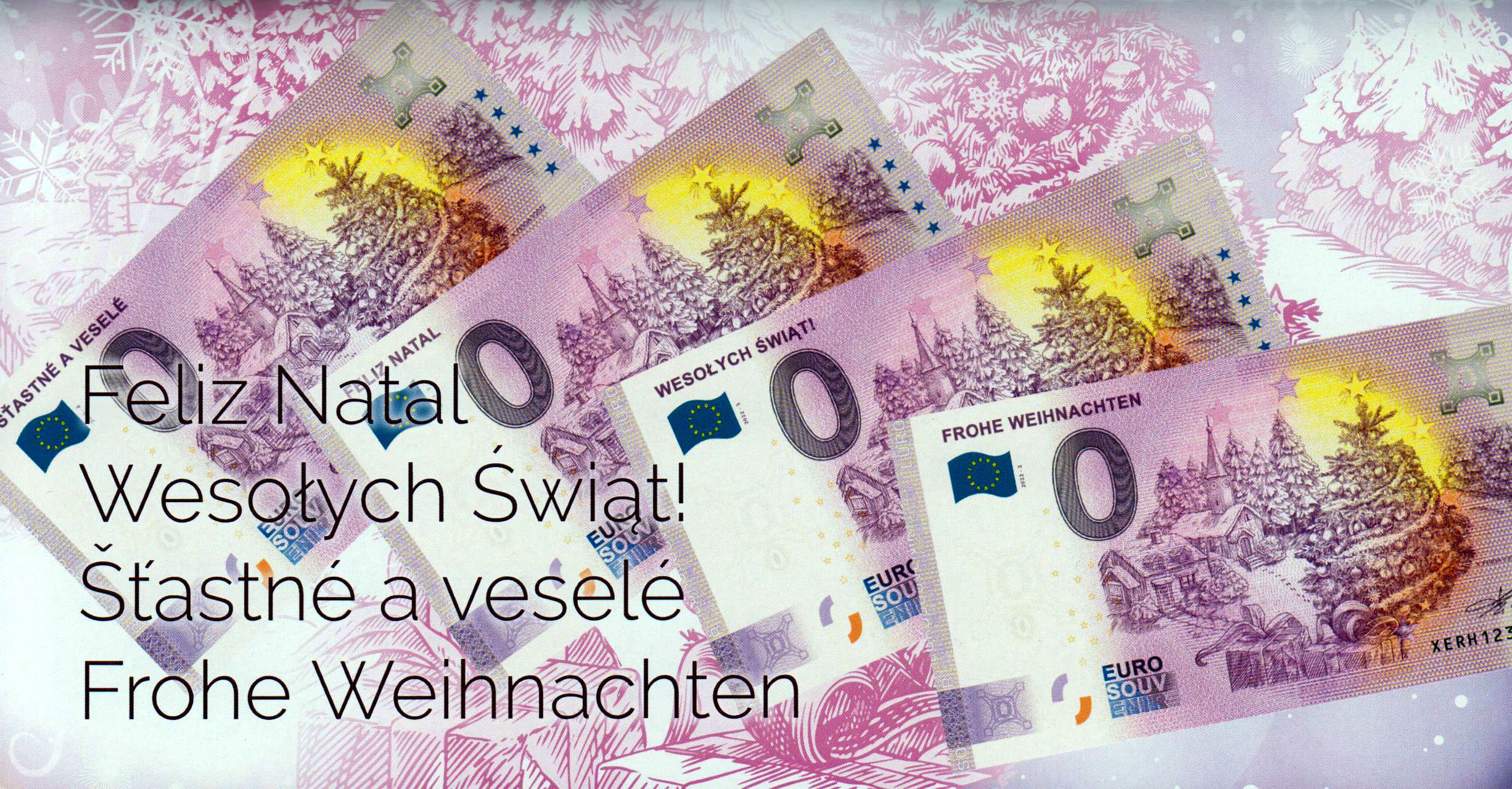 Folder "Frohe Weihnachten 2022" mit allen 4 Scheinen Deutschland/Polen/Portugal/Slowakei