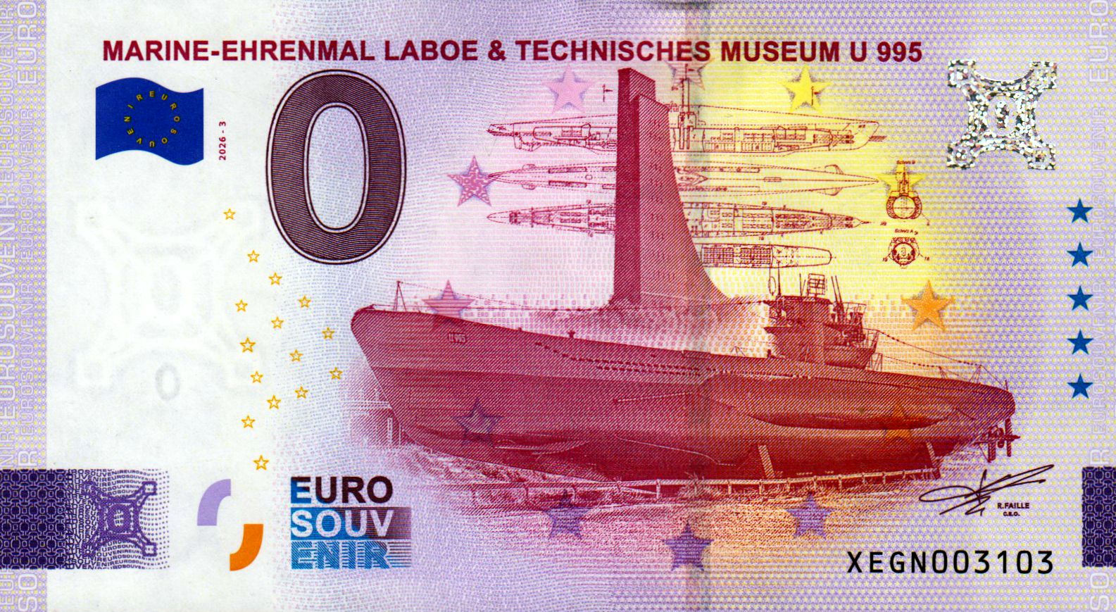 Marine-Ehrenmal Laboe & Technisches Museum U 995 2026-3 Silber
