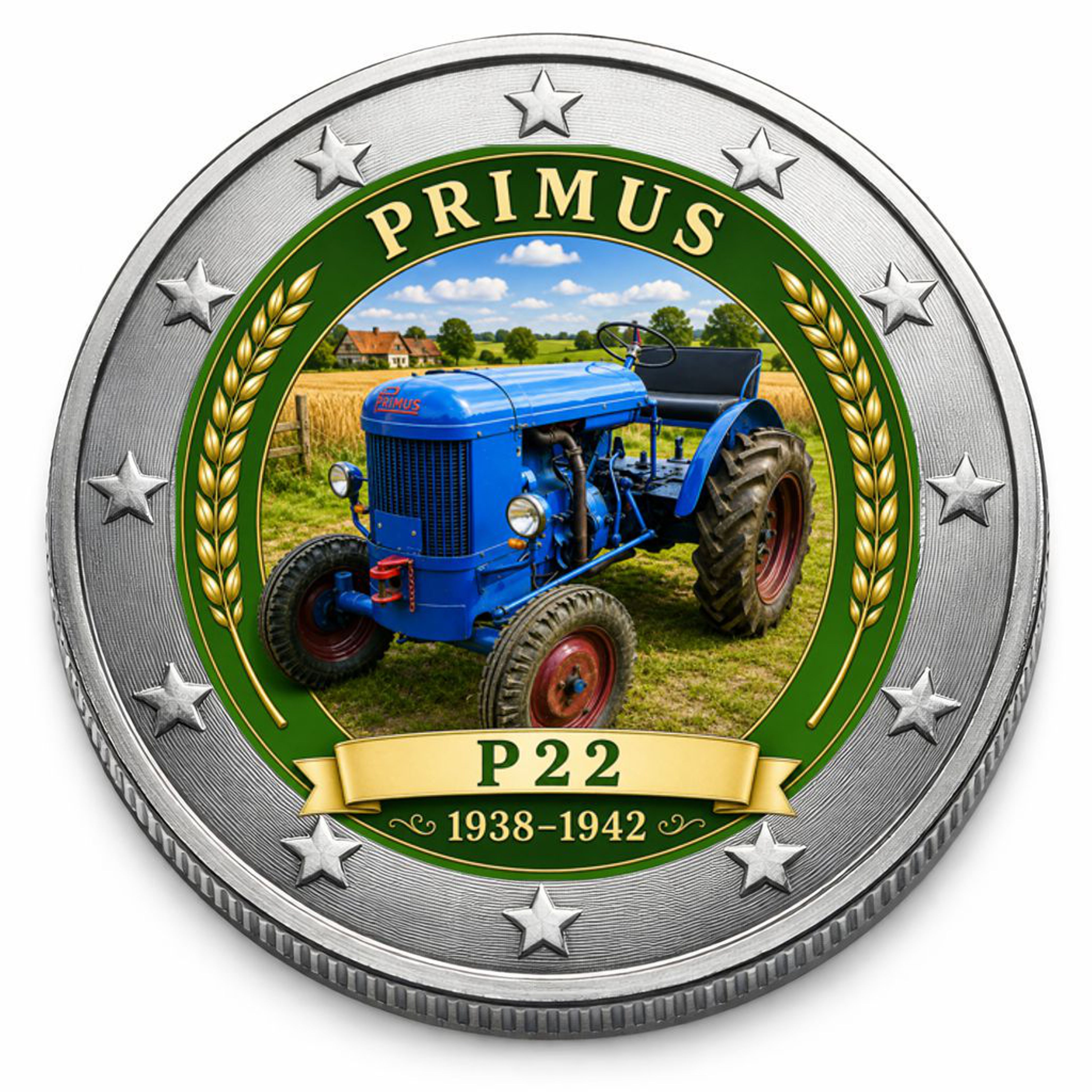 2 Euro Münze coloriert "Traktoren - Primus P22"