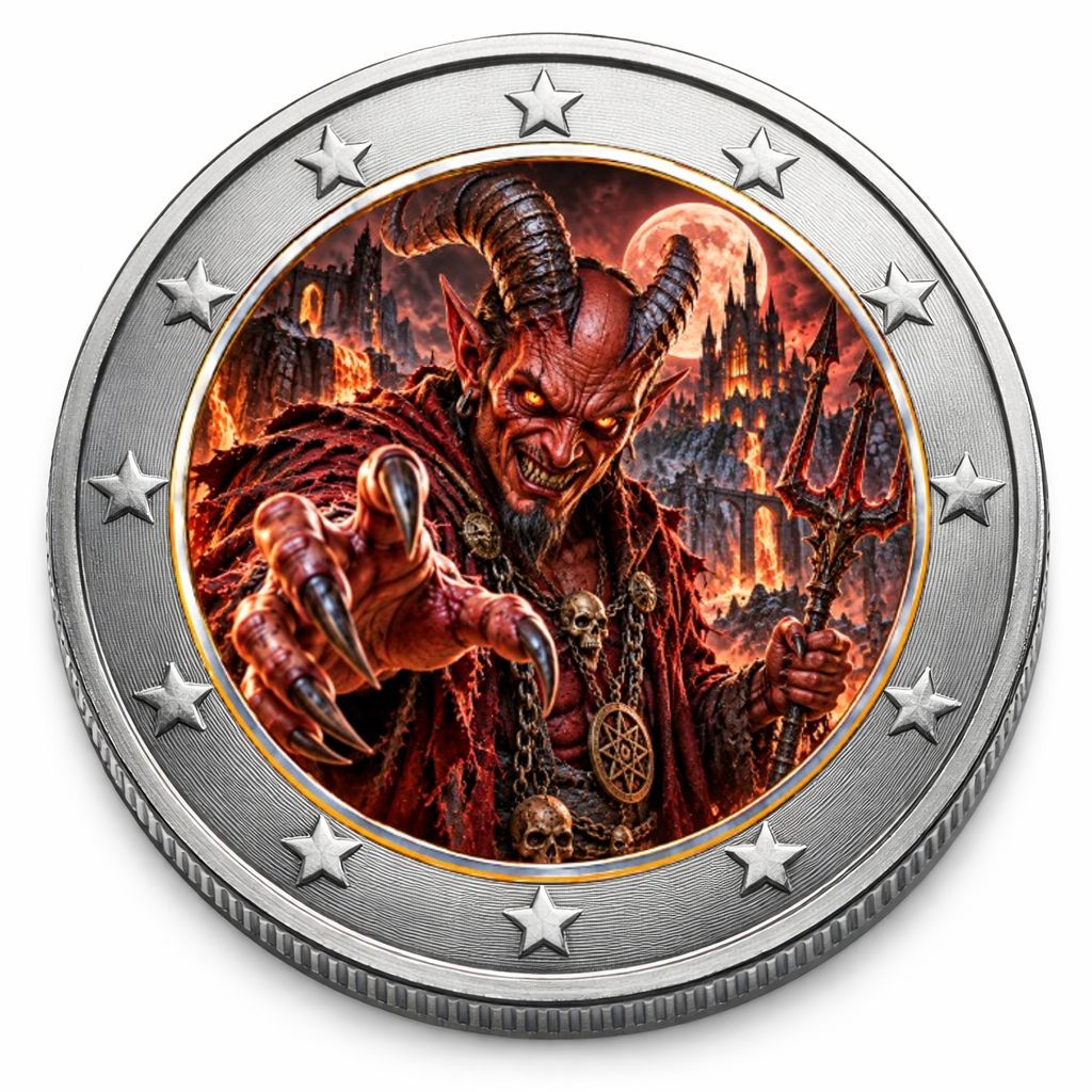 2 Euro Münze coloriert "Dark Legends II -  Teufel" 2026