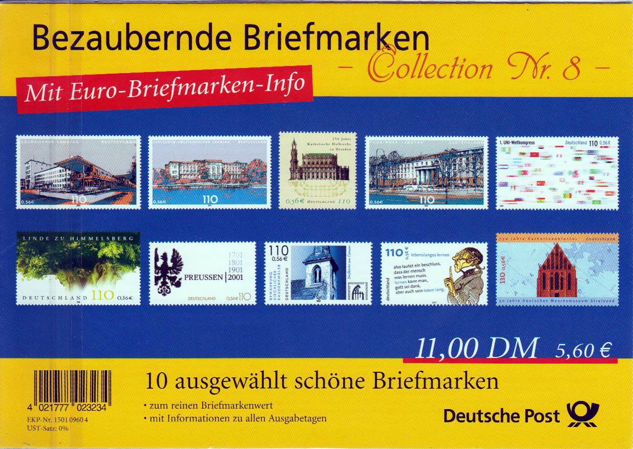Präsentationspack 2001: Bezaubernde Brief- marken, Collection Nr. 8, Doppelwährung