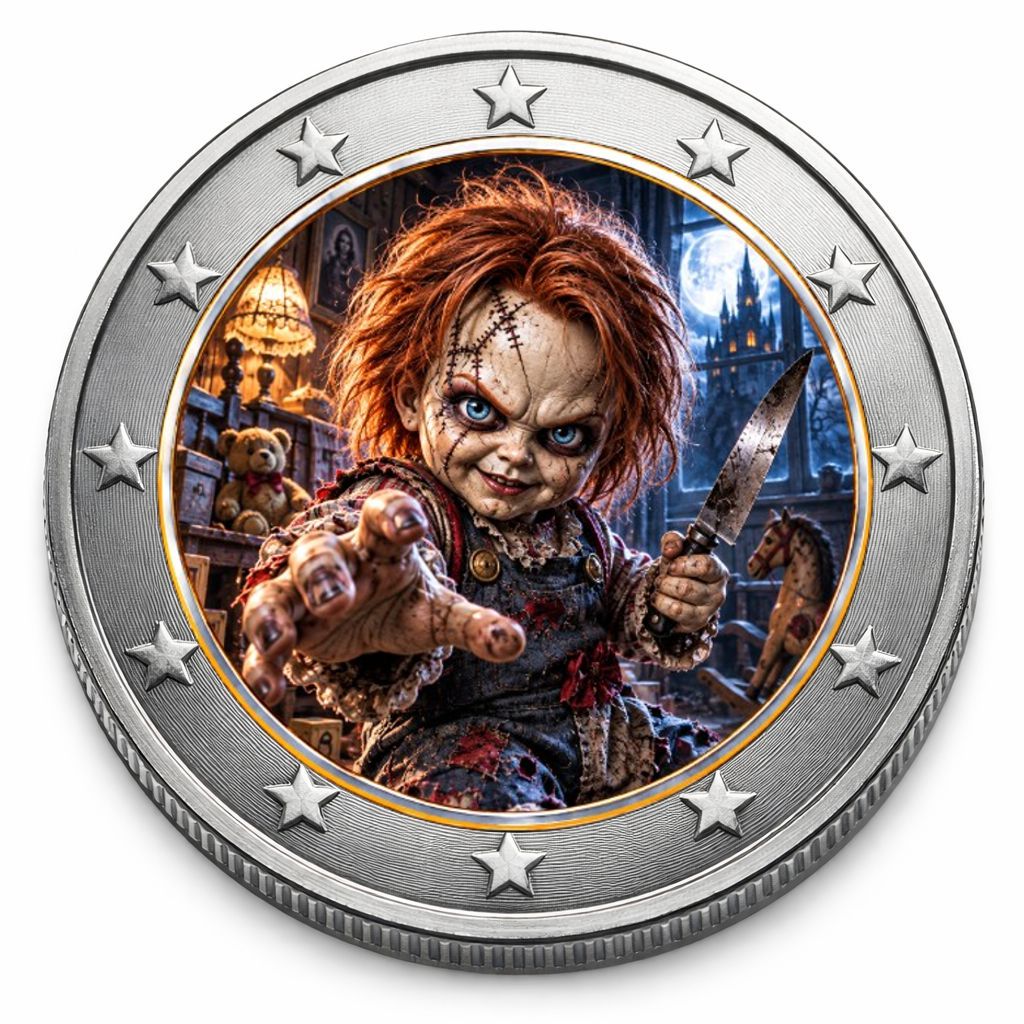 2 Euro Münze coloriert "Dark Legends II -  Horror-Puppe" 2026