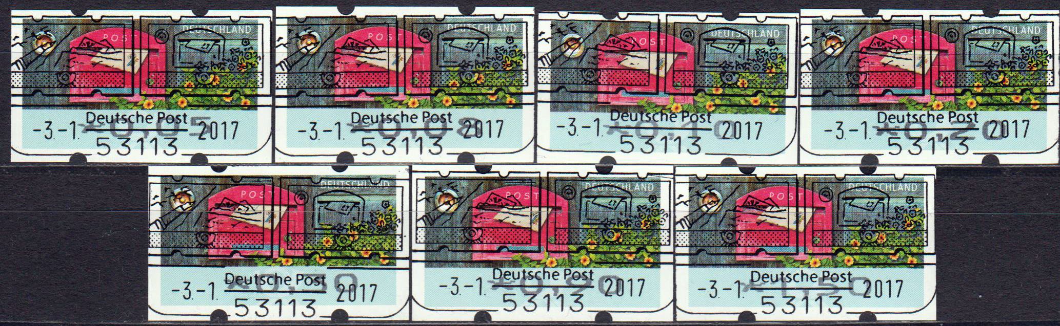 Briefe empfangen, Ergänzungssatz ohne rückseitiger Nr. mit ESSt Bonn "B"