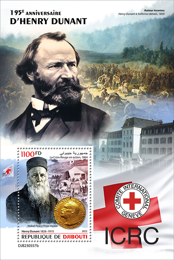 Block: 195 Jahre Henry Dunant, Rotes Kreuz 2023