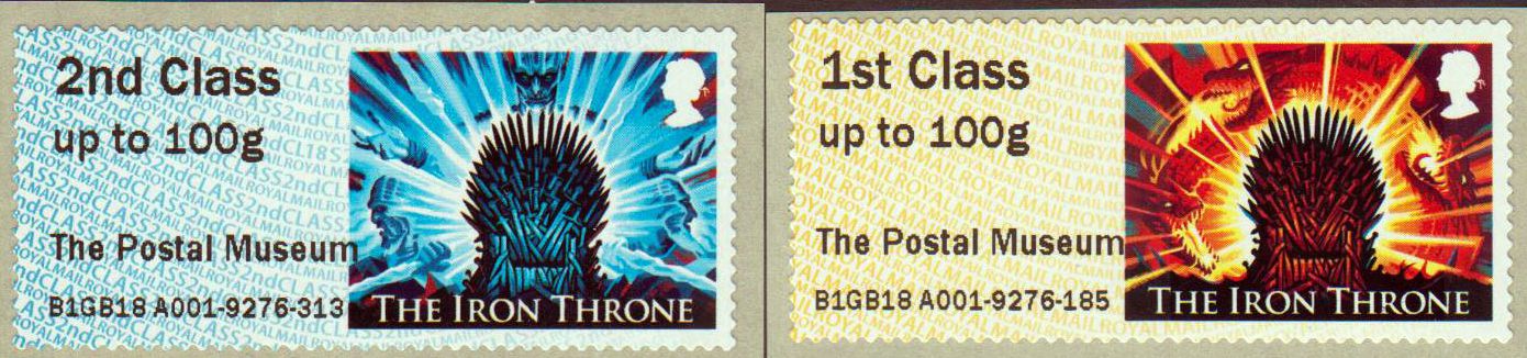 Game of Thrones, Feuer und Eis, mit Ein- druck "The Postal Museum" (UK180501+601)