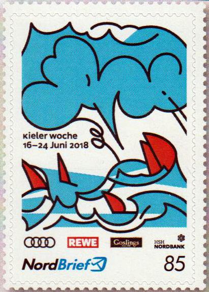 Kieler Woche 2018, 85 Cent, Ersttag 9.5.2018, SELTEN!!!