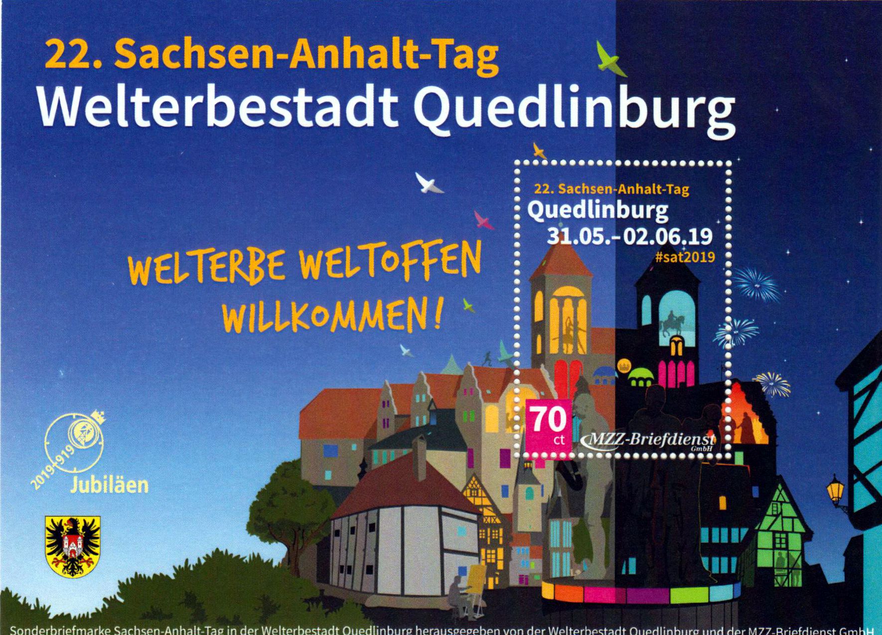 Block: Sachsen-Anhalt-Tag 2019, Welt- erbestadt Quedlinburg