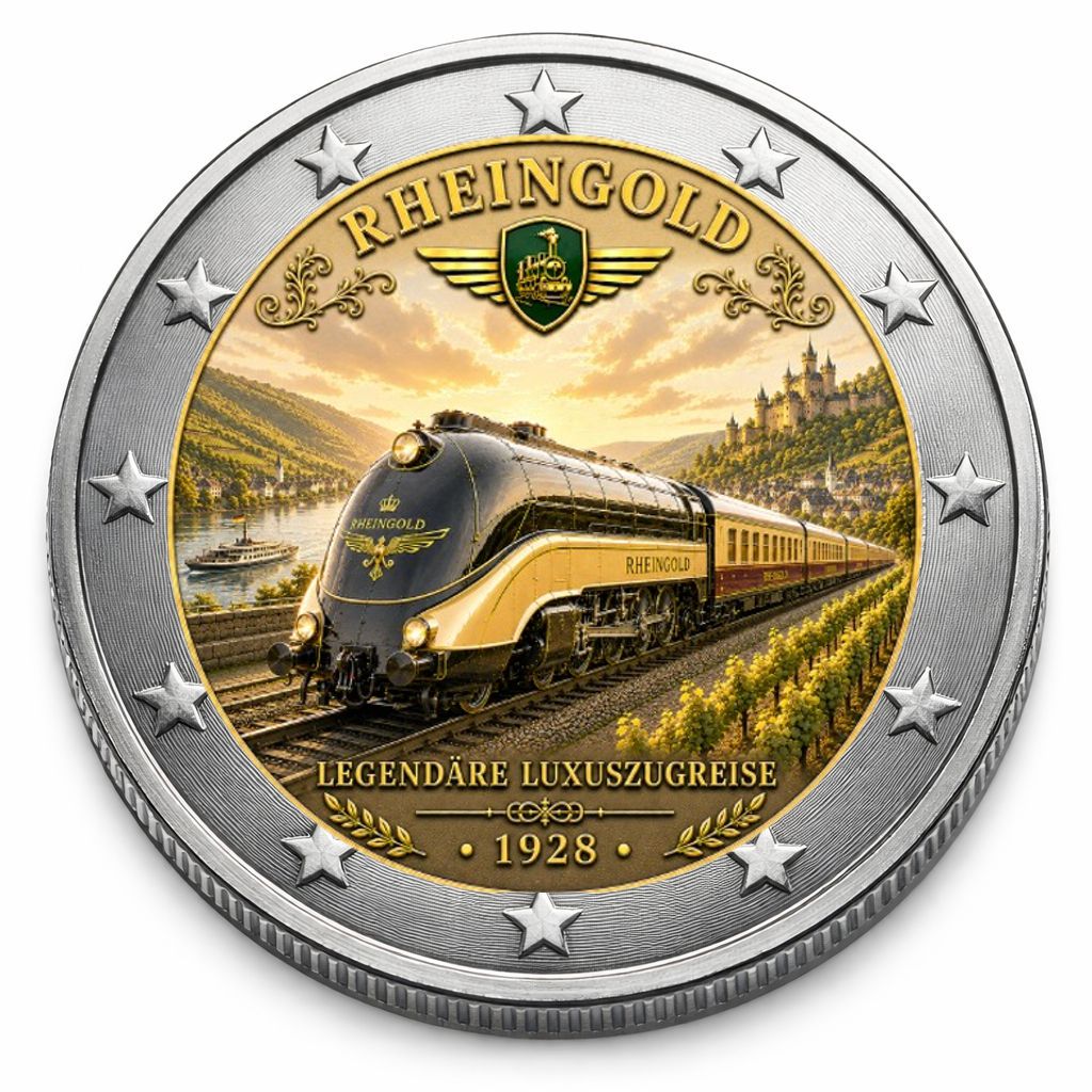 2 Euro Münze coloriert "Rheingold" 2026