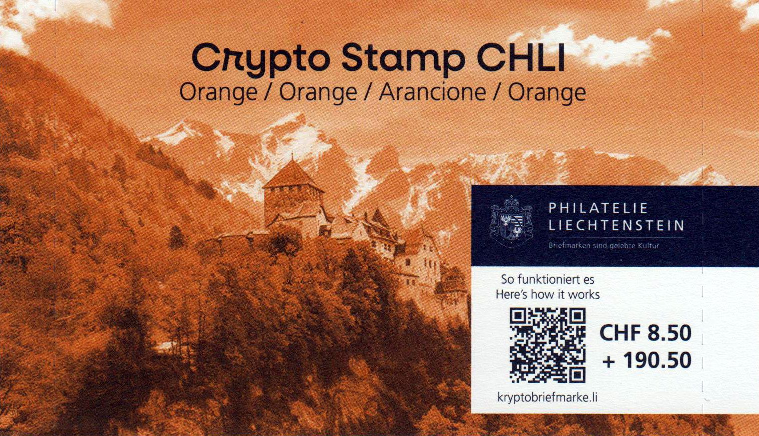 Block: Crytpo Stamp CHLI 2025, Farbe ORANGE