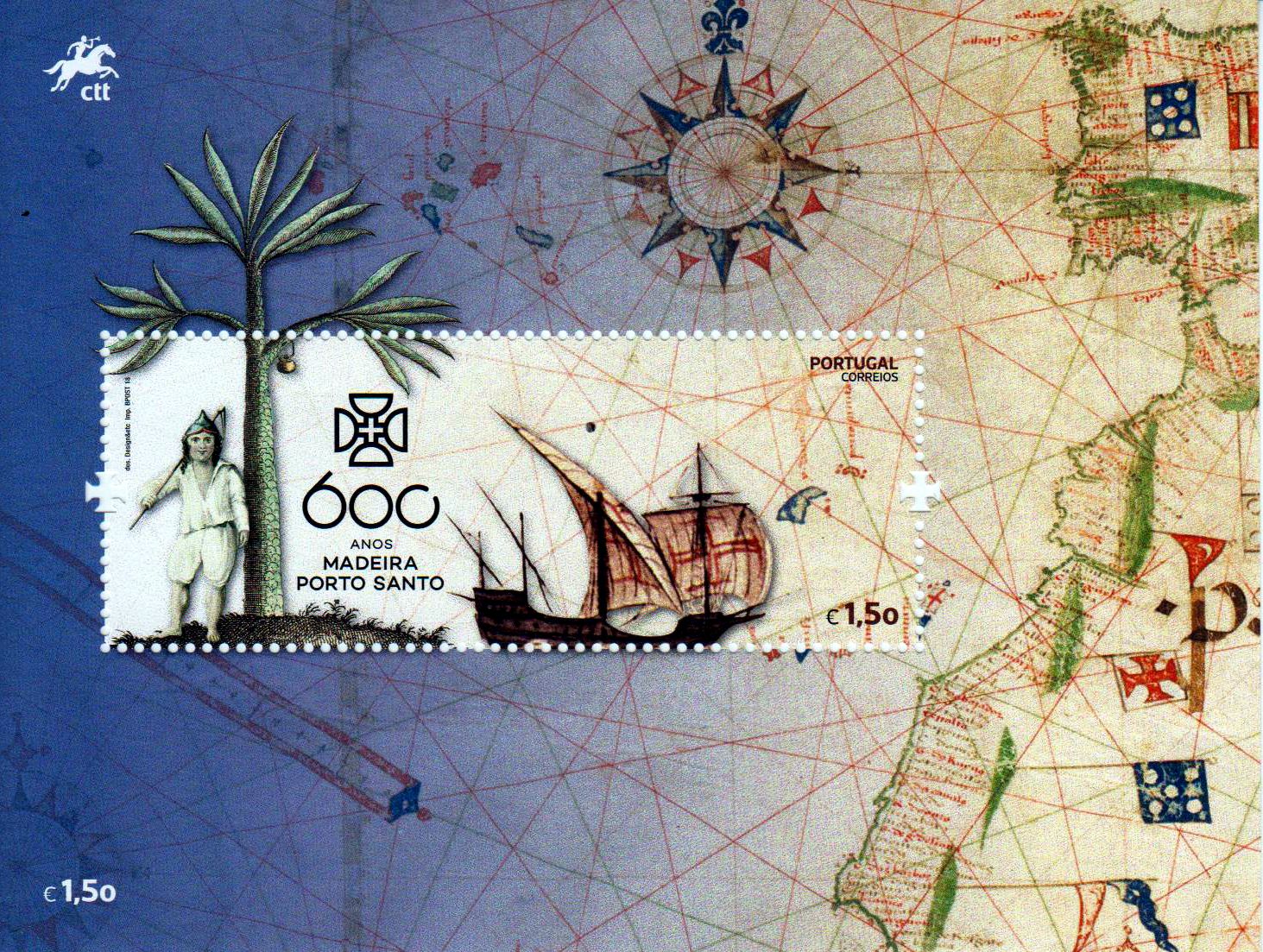 Block: 600 Jahre der Wiederentdeckung Madeiras, Segelschiff