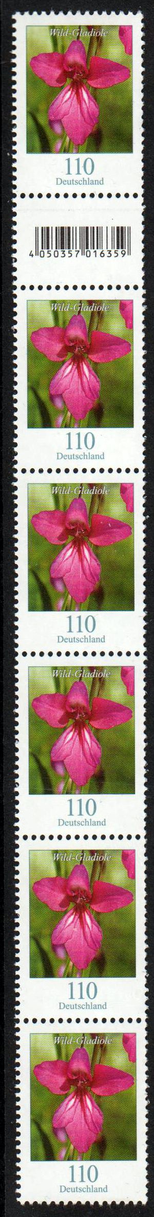 Wild-Gladiole 2019 6er Streifen Rollenanfang EAN Code 016359