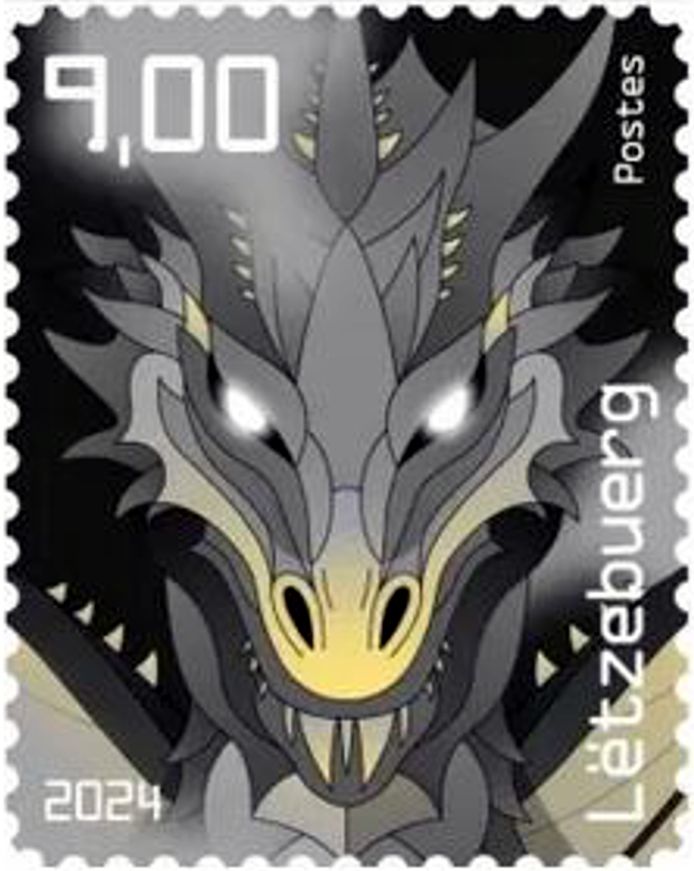 Block: Crypto Drache 2024, Hologramm, digitaler Drache "Schwarz"