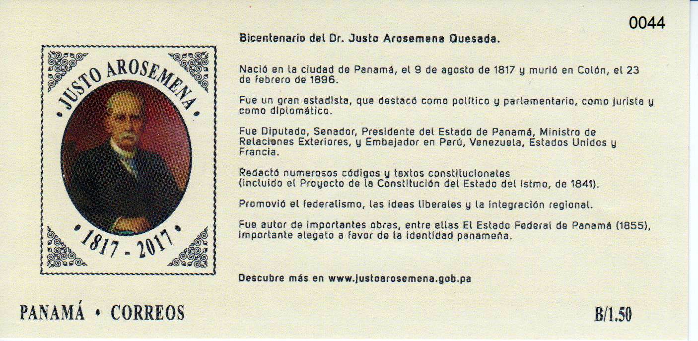 Block: Justo Arosemena, Staatsmann, Schriftsteller