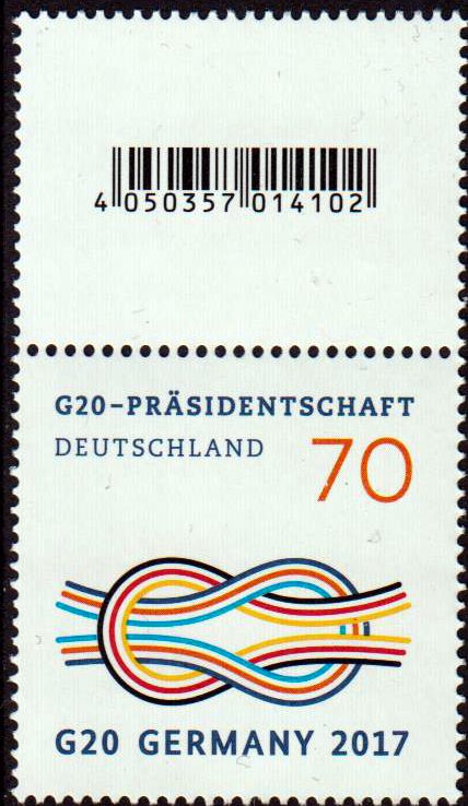 G20-Präsidentschaft, ohne rückseitiger Nummer, aber mit Codemarke