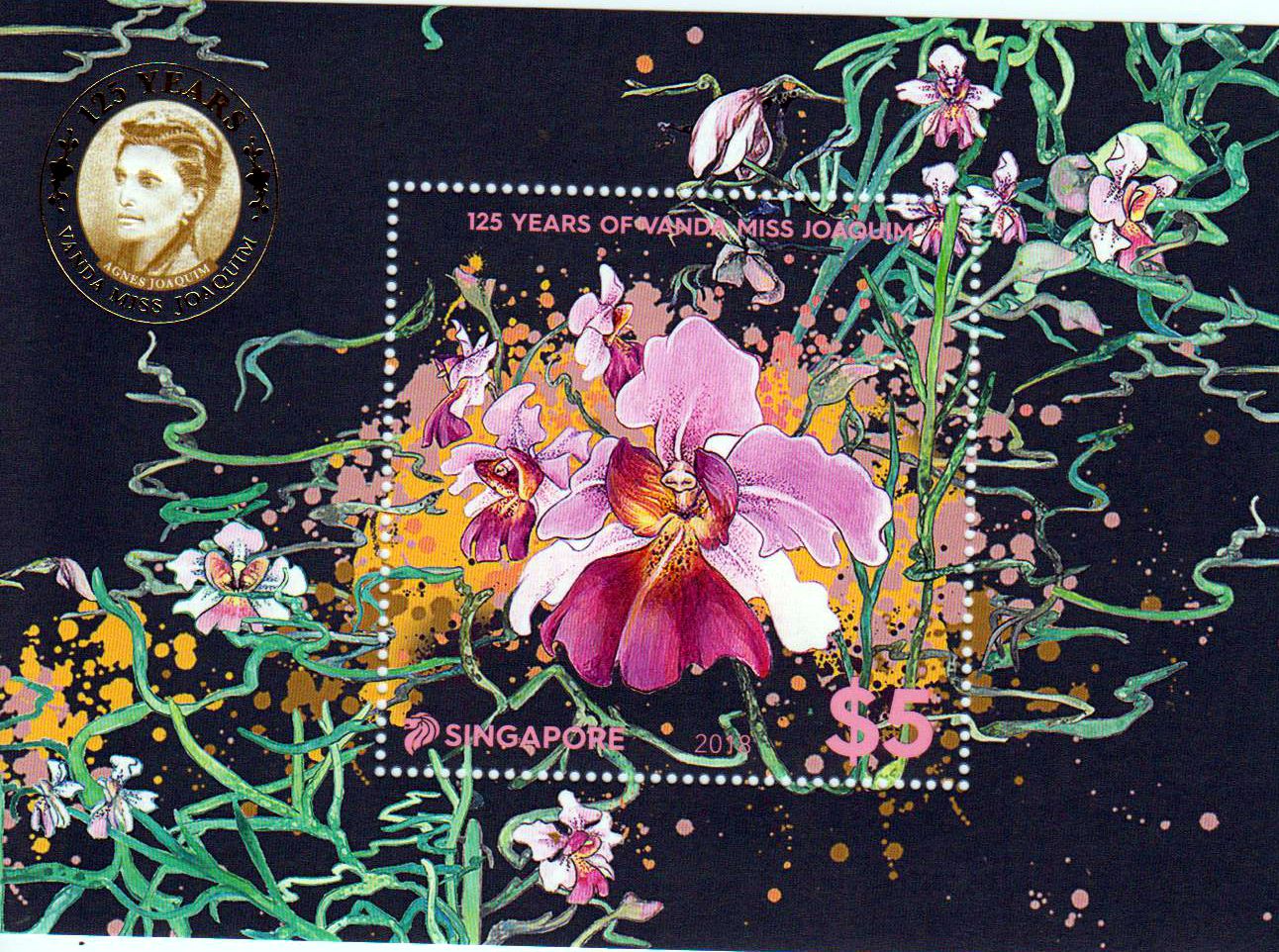 Block: Vanda Miss Joaquim, Orchidee, Collector sheet